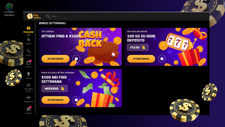 Bonus settimanali StayCasino