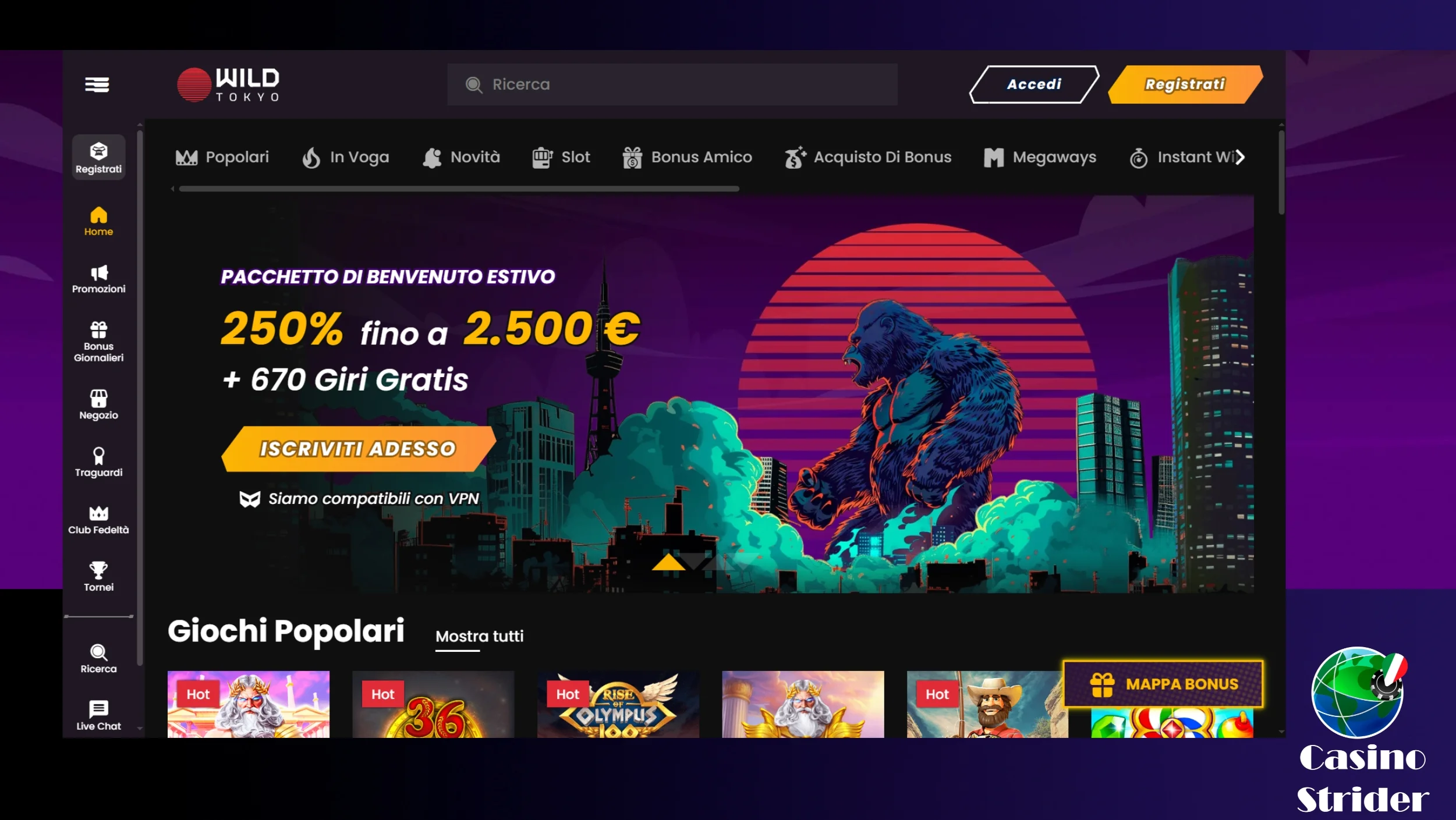 Wild Tokyo migliori siti poker stranieri logo
