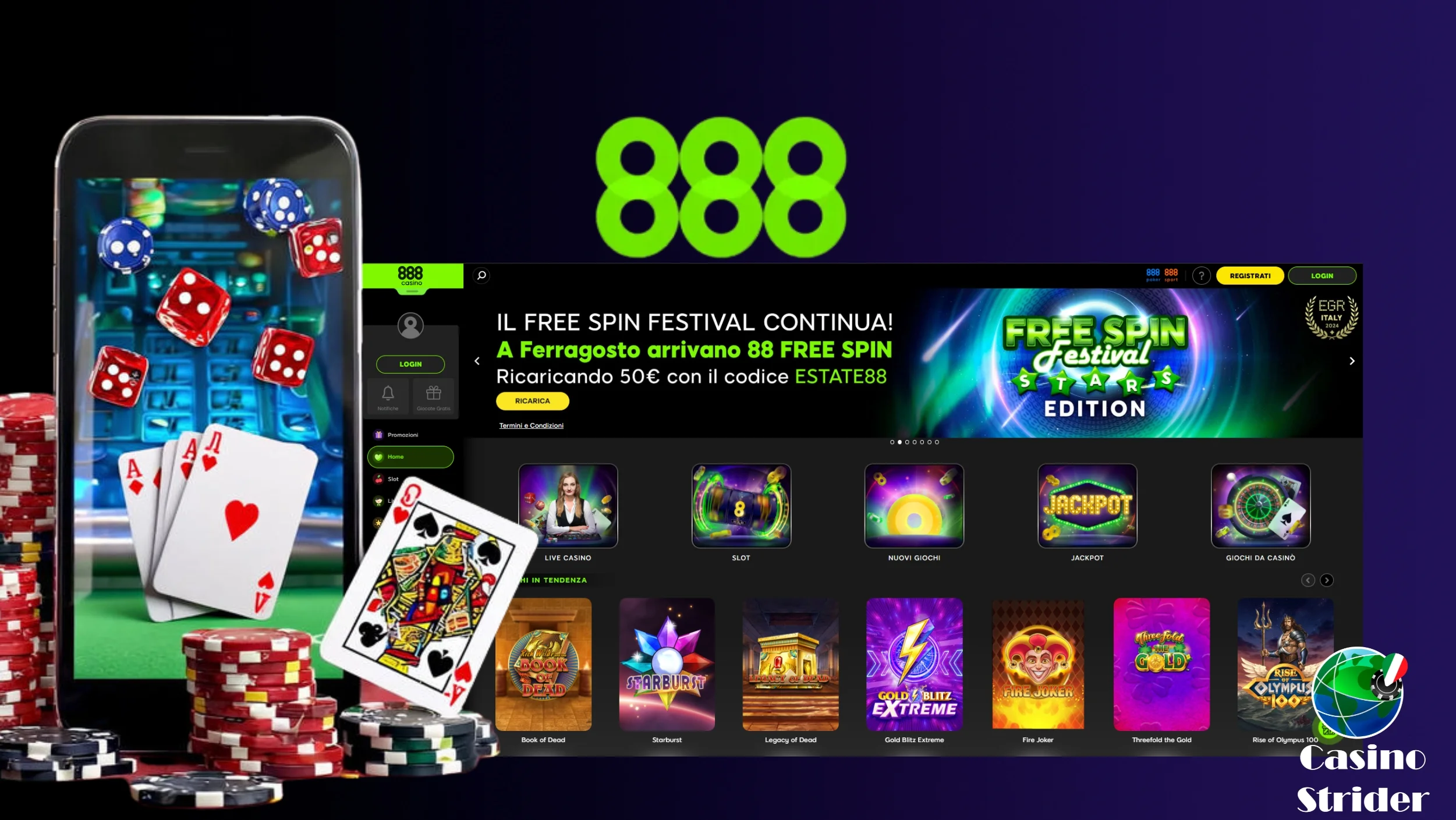 888casino 88 giri gratis