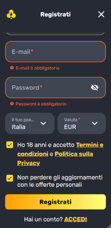 Accetta le condizioni