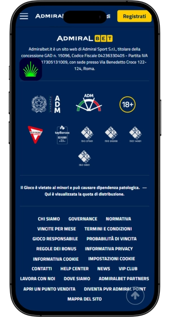 Affidabilità e sicurezza del casinò AdmiralBet