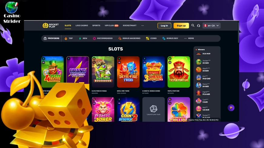 Giochi disponibili sul di RocketPlay casino