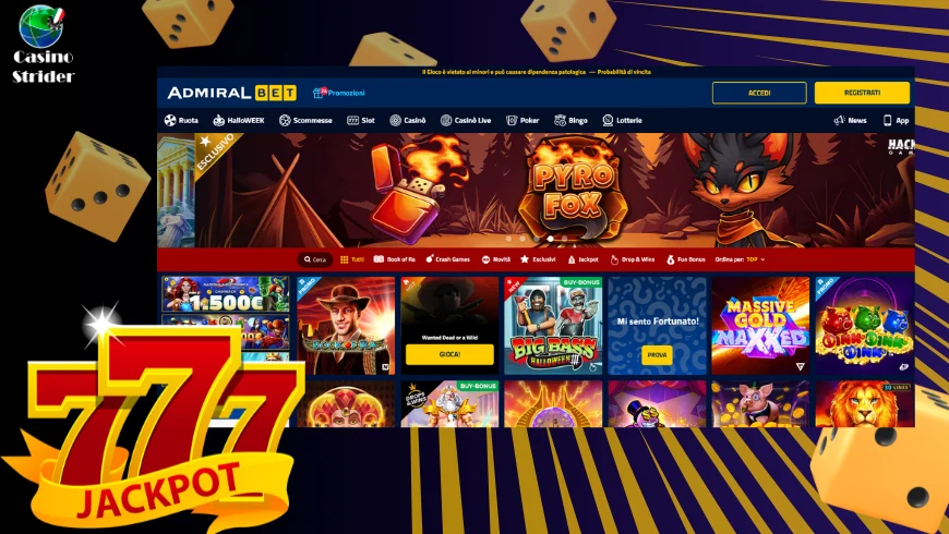Giochi disponibili sul sito web di AdmiralBet casino