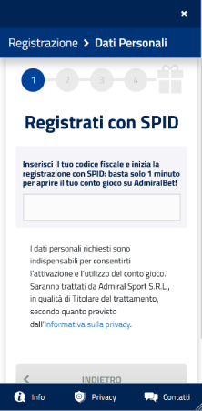 Inserimento dei dati