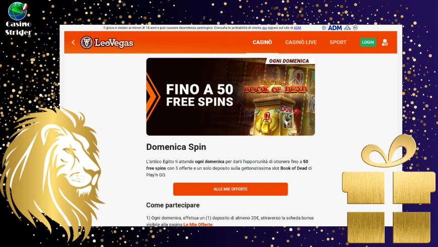 LeoVegas Casino 50 Giri Gratis