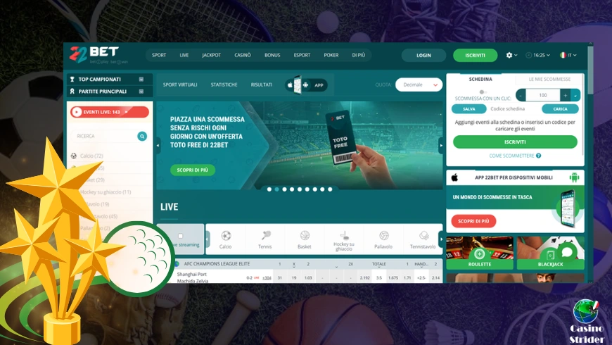 22Bet siti di scommesse stranieri