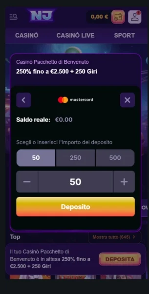 Effettua un versamento
