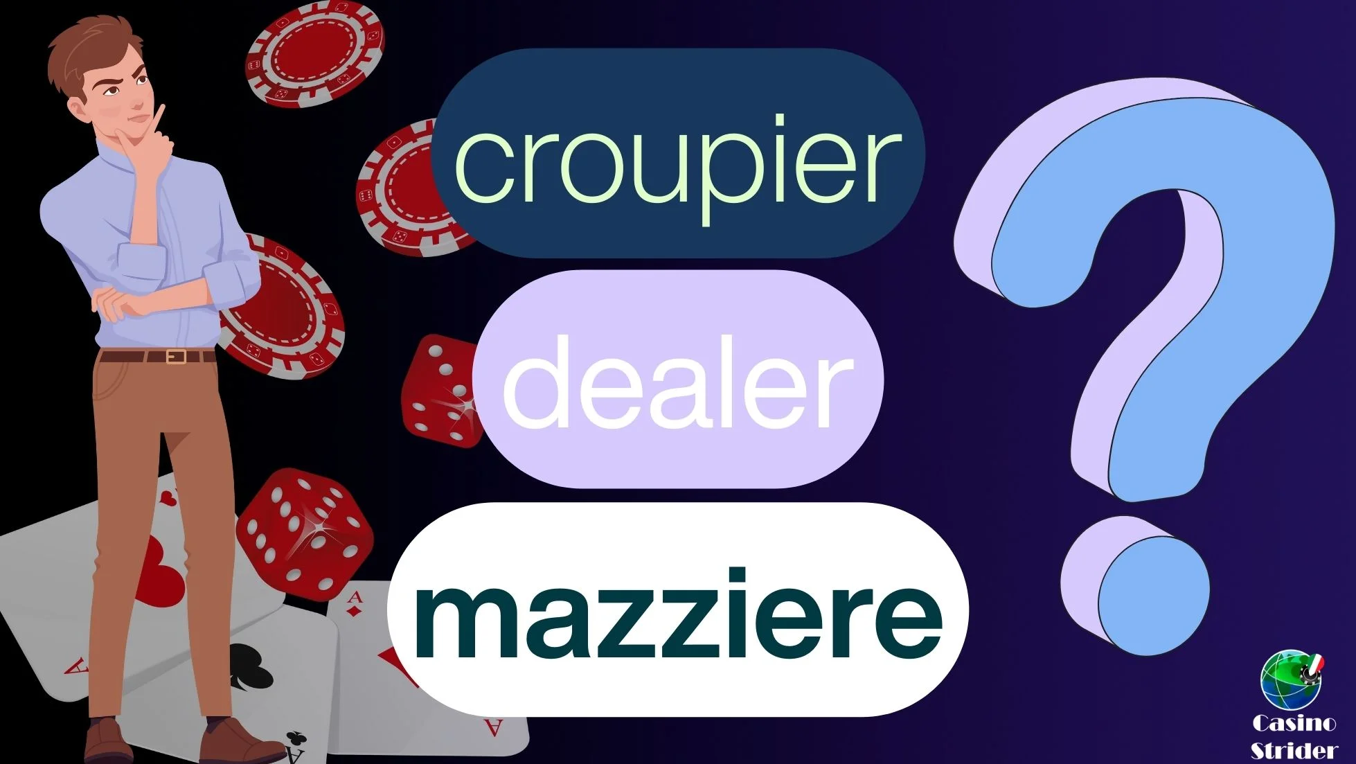 Croupier, dealer o mazziere, differenze tra i termini