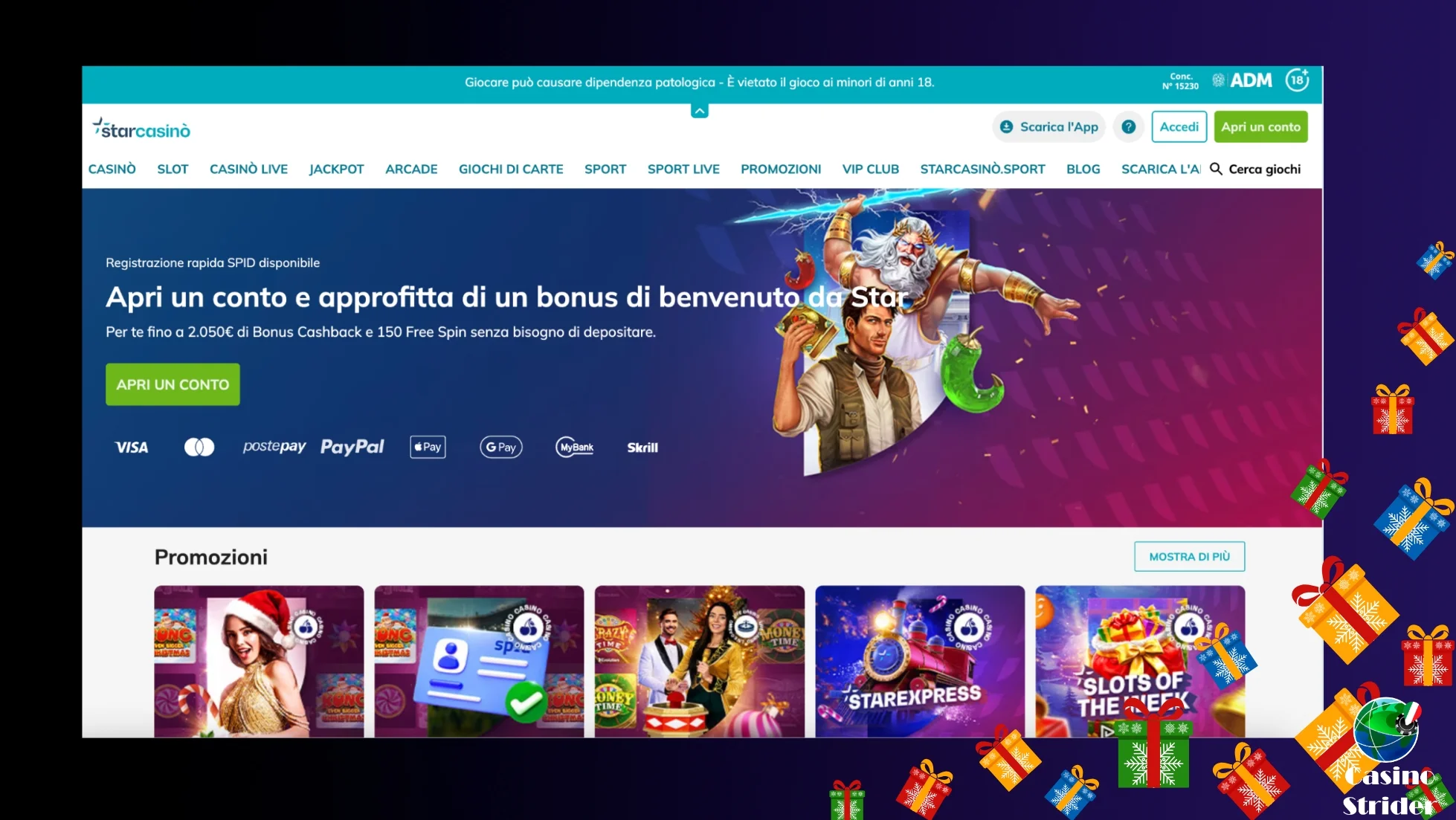 StarCasino con bonus dai requisiti bassi
