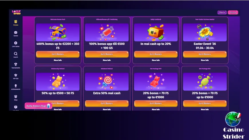 Bonus LollySpins per gli italiani