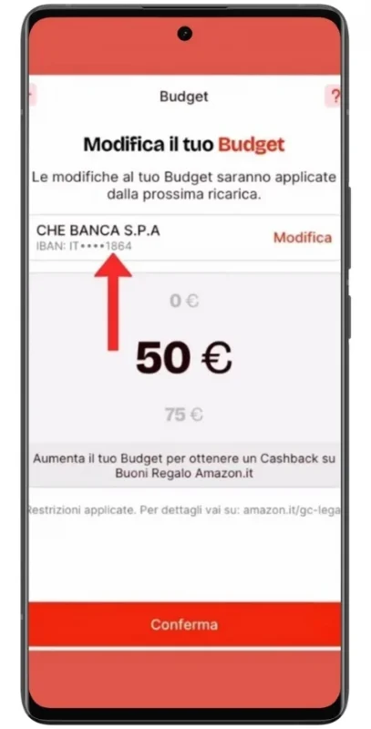 Collega il conto bancario