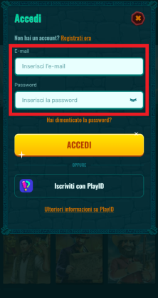 Effettua il login
