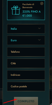 Indirizzo e valuta