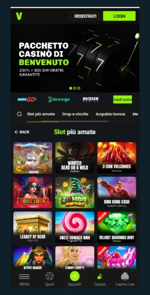 Aprire il modulo di registrazione casino