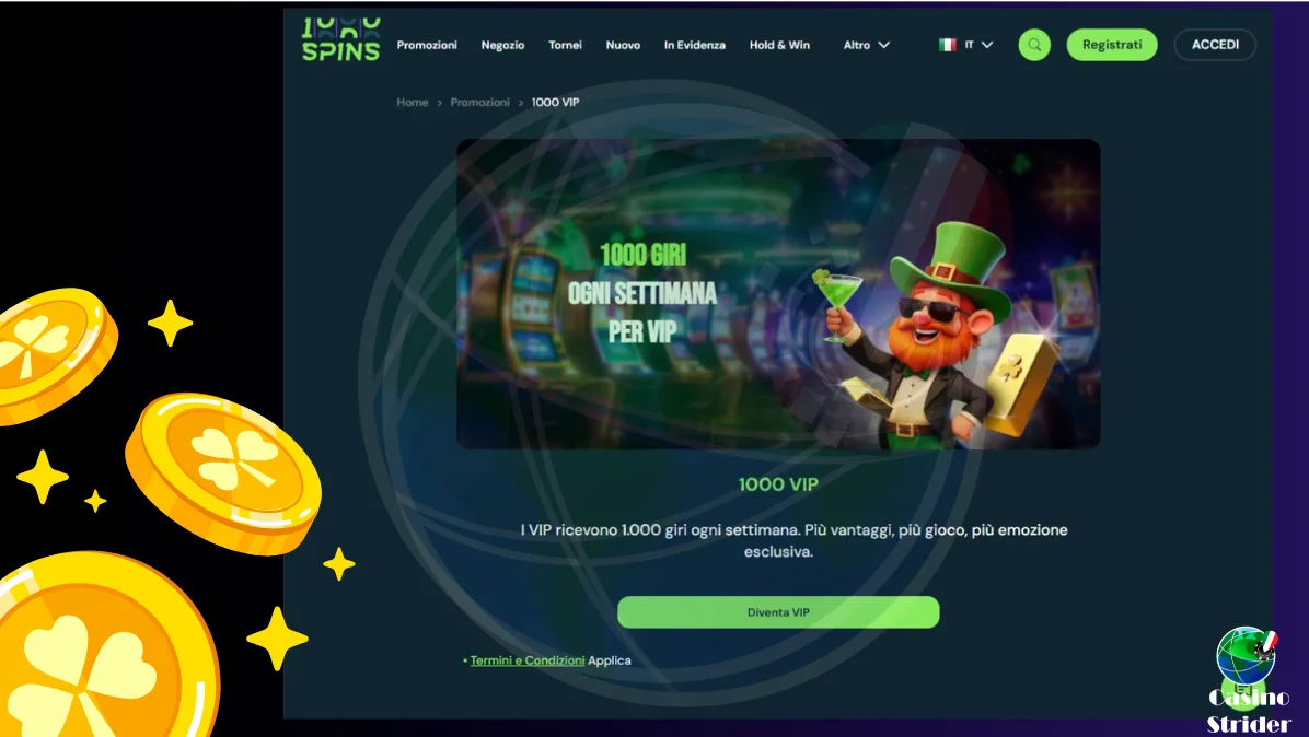 Programma VIP di 1000 Spins